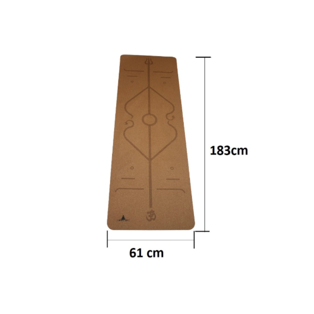 Cork Yoga Mat With Alignment Guides (183cm x 61cm)